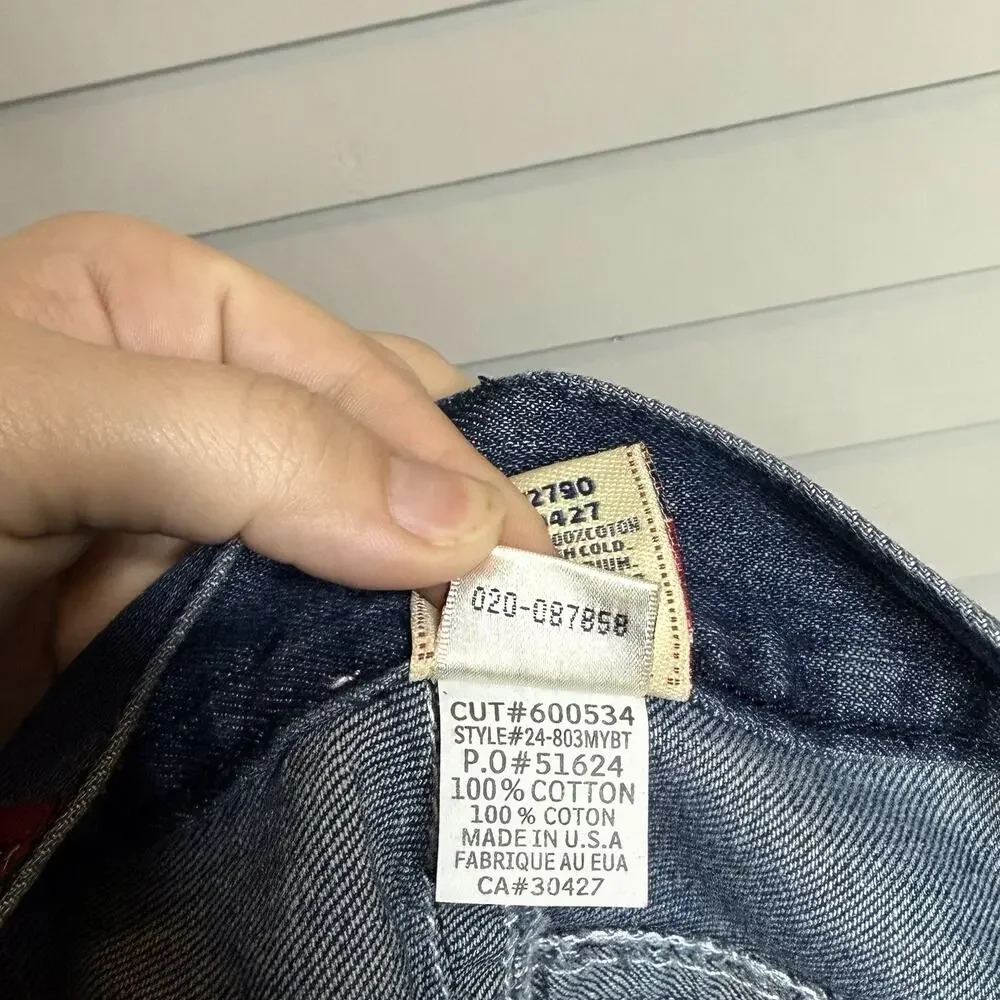 TRUE RELIGION BILLY SUPER T Big Flap Bootcut Relaxed Men's Jeans 34 x 33 NWT
